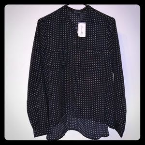 New Black and White Polka Dot Blouse